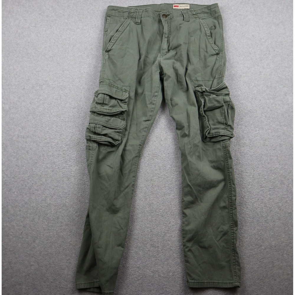 Wrangler Cargo Pants Mens 32x30 Regular Taper Green Stretch Work Casual Flex